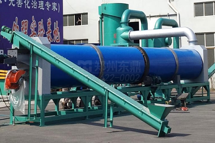新型沼氣熱源生物質(zhì)有機(jī)肥烘干機(jī)設(shè)備可將高達(dá)七八十含水量的沼渣、糞便、鋸末等物料一次性烘干至安全貯藏水分標(biāo)準(zhǔn)。